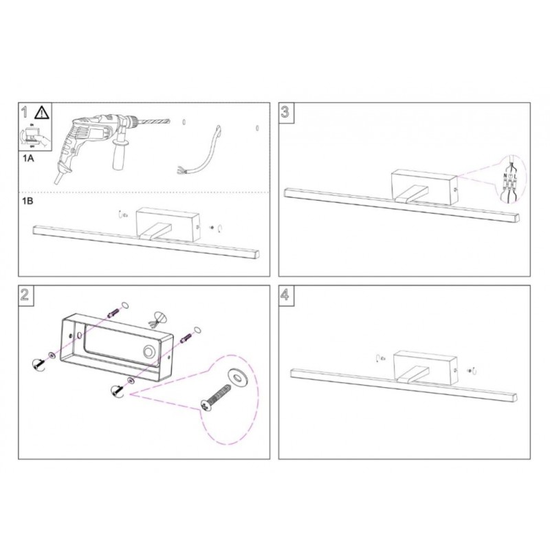 Applique Da Quadro Specchio Moderna Led 8w 3000K o 4000K Cromo 45cm Isyluce  936