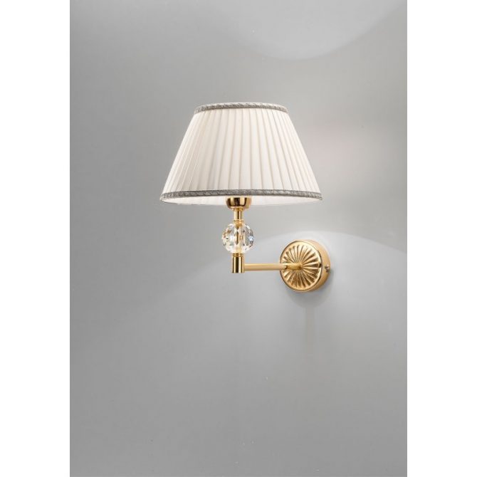 Applique Grand Hotel ottone paralume chiaro Antea Luce