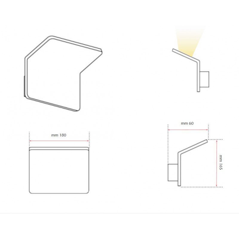 Applique In Alluminio Bianco Busta Led 12w 3000K Isyluce 907