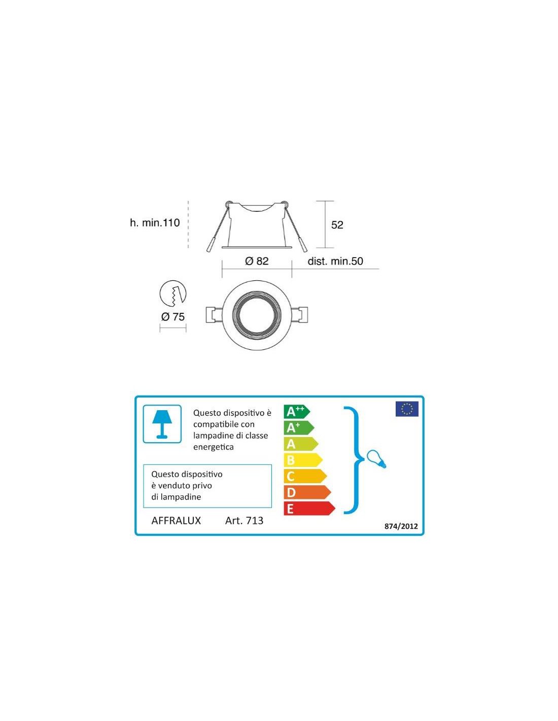 Faretto da Incasso Tondo per Cartongesso Simplie Cono Oro Ø8,1cm 1xGU10  Isyluce 712