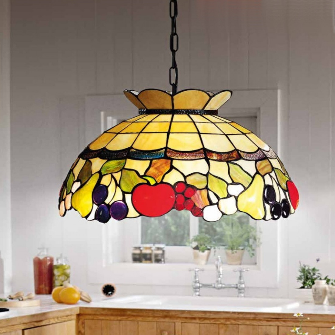 Lampada Art Déco per lampada da cucina. Lampada a sospensione in vetro  colorato per l'arredamento dell'isola della cucina. Personalizzabile con 33  colori di vetro -  Italia