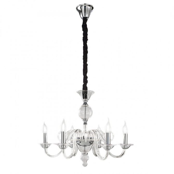 Lampadario classico elegante in vetro Perenz BOUGIE 6496 E14 LED 6 luci sospensione multiluce