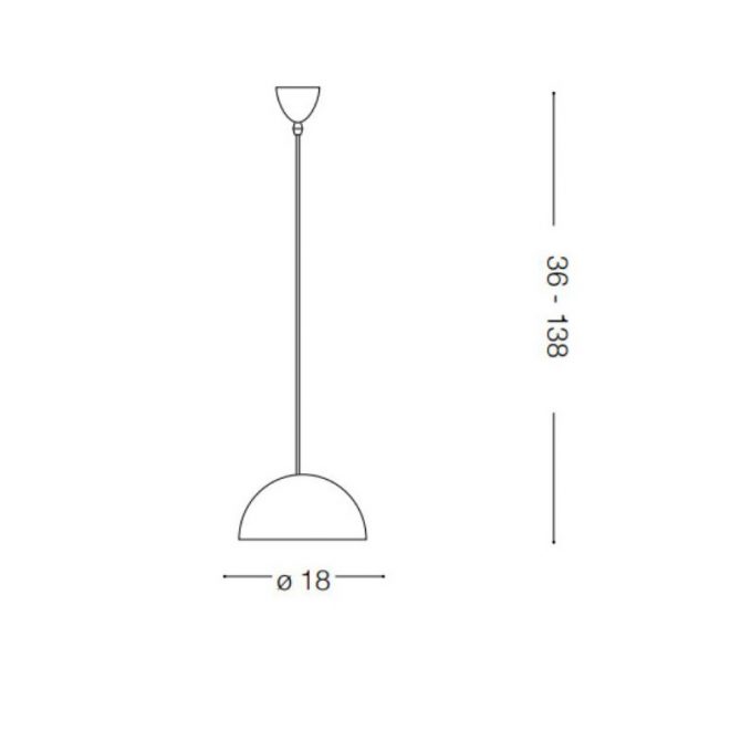 Sospensione Cupola Ruggine Folk SP1 Ø18 cm Ideal Lux