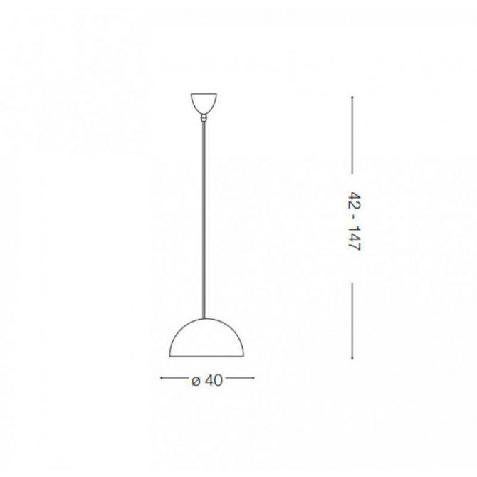 Sospensione Cupola Ruggine Folk SP1 Ø40 cm Ideal Lux