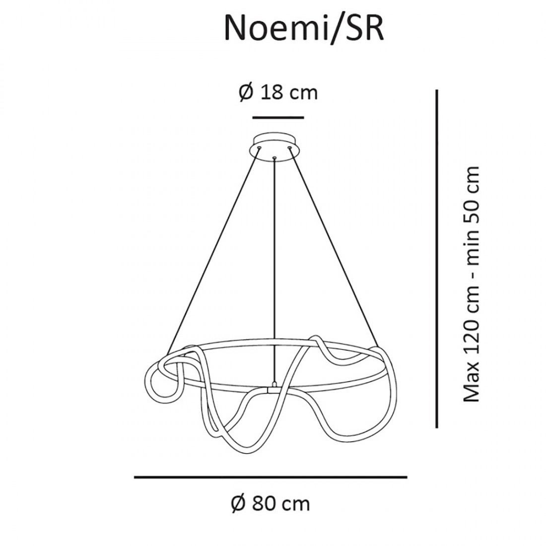 Sospensione led Sikrea NOEMI SR B 33847 40W LED 4180LM 4000°K lampadario  moderno interno