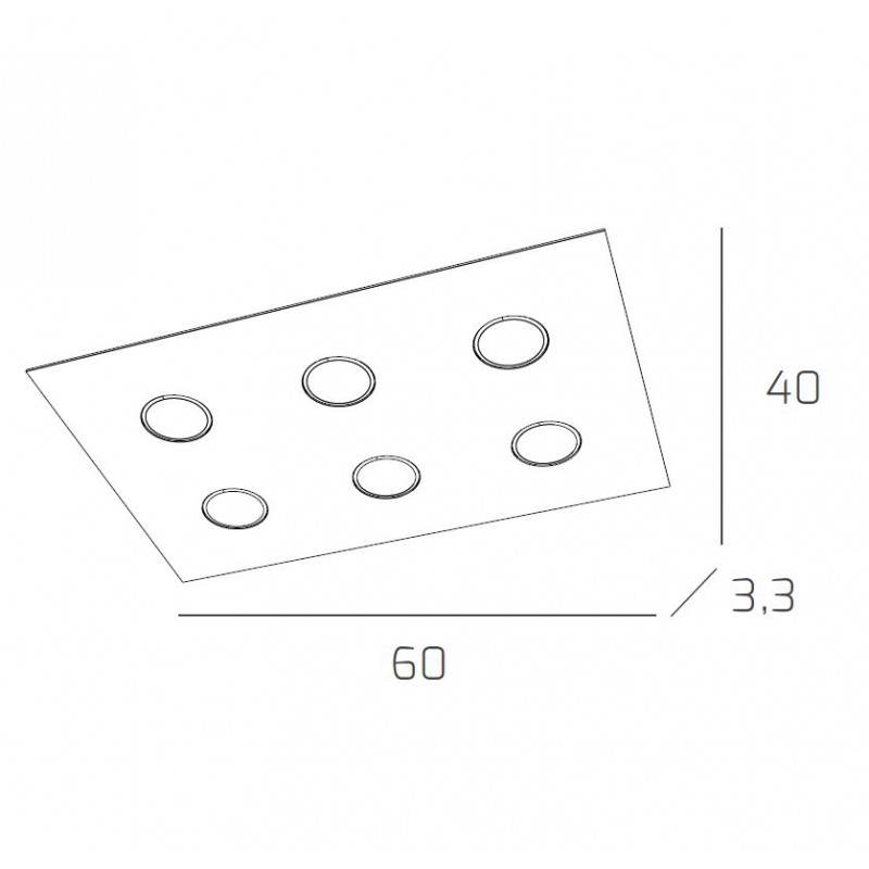 Plafoniera led per cucina toplight path vetro bianco lucido 4 luci -  1141PL4R-BI