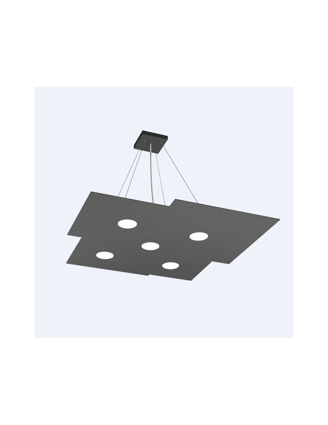 Sospensione Led 5 luci Plate Gx53 1129/S5 Top Light Antracite