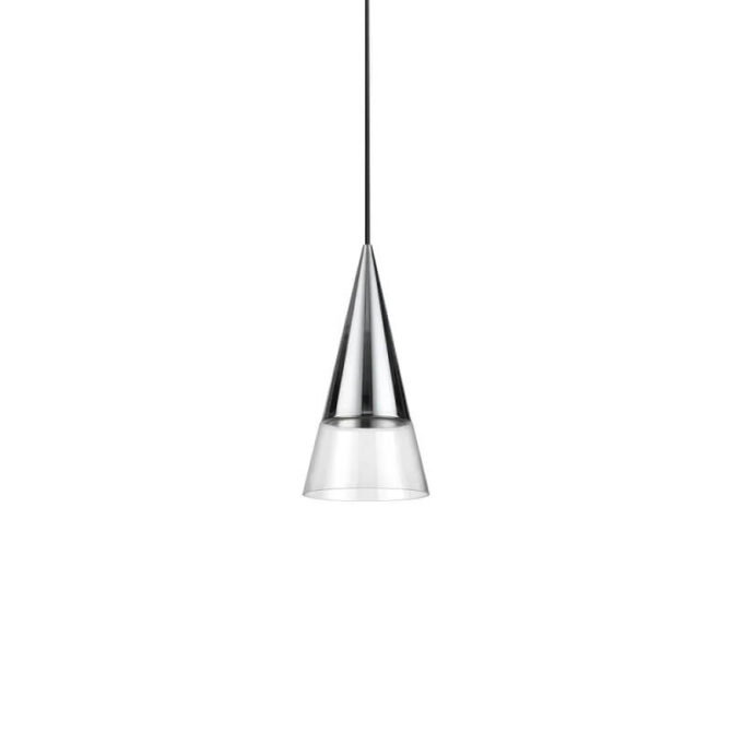 IDEAL LUX Sospensione CONO a 1 luce cromo - D. 15 cm