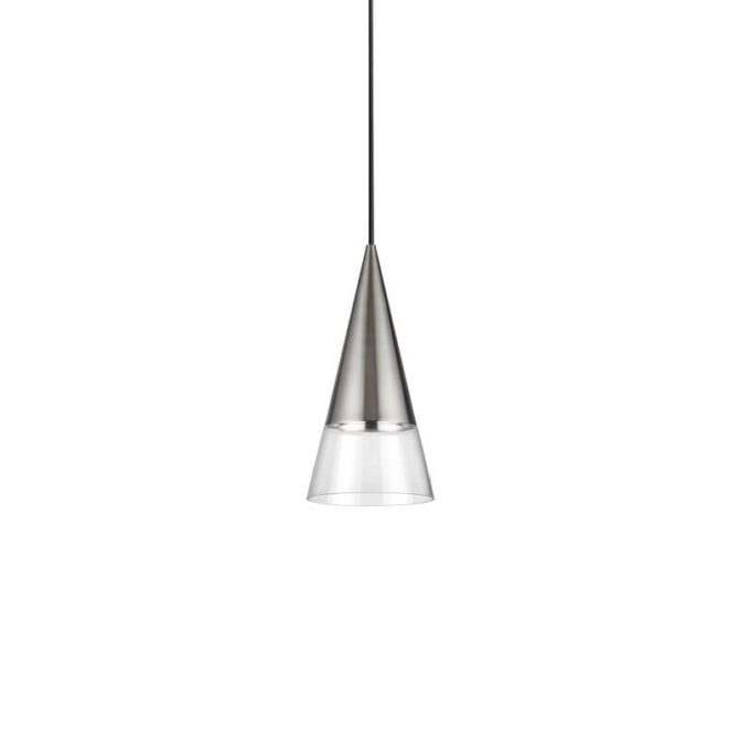 IDEAL LUX Sospensione CONO a 1 luce nickel - D. 15 cm