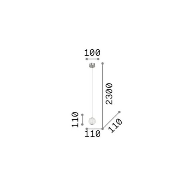 IDEAL LUX Sospensione DIAMOND a 1 luce - L. 11 cm - H. 230 cm