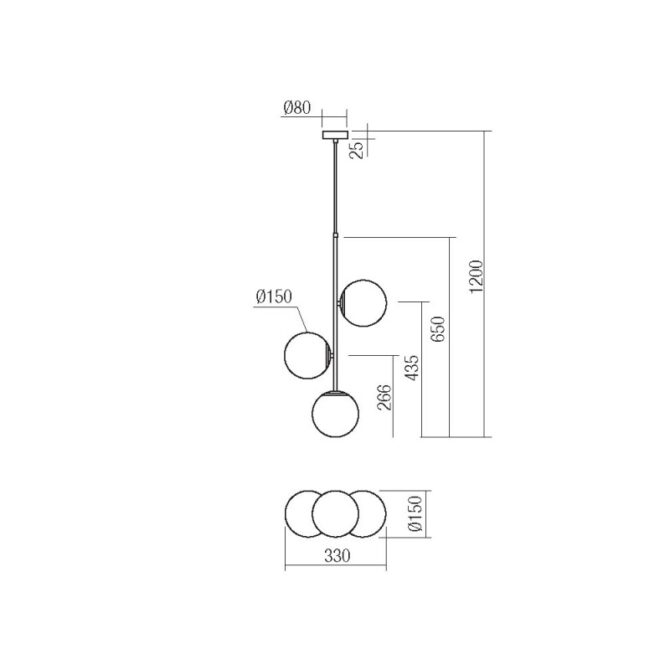 SMARTER Sospensione NIVA  satinato oro a 3 luci D.15 cm